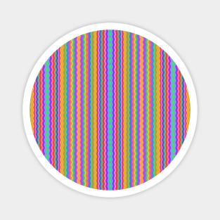 Pretty Rainbow Wiggly Stripes Magnet